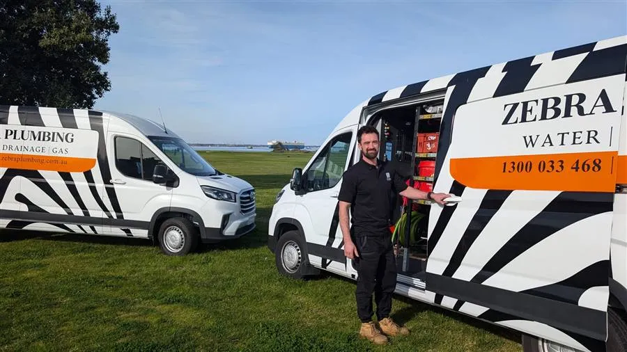 Byron with the Zebra Plumbing vans