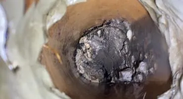 Concrete and building rubble found blocking a drain during a CCTV inspection